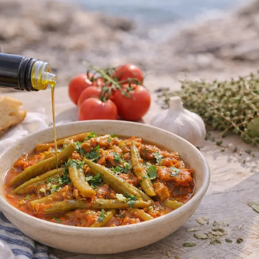 rezept fasolakia ladera fasolakia ladera rezept grüne bohnen in tomatensauce original griechisches rezept