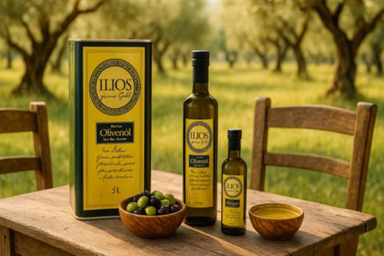 Premium Olivenöl im Olivenhain