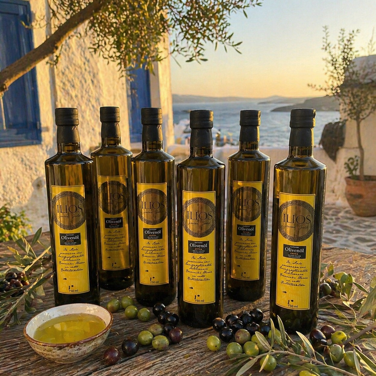 ILIOS Extra natives Olivenöl Sechser Paket (6 Flaschen à 750ml)