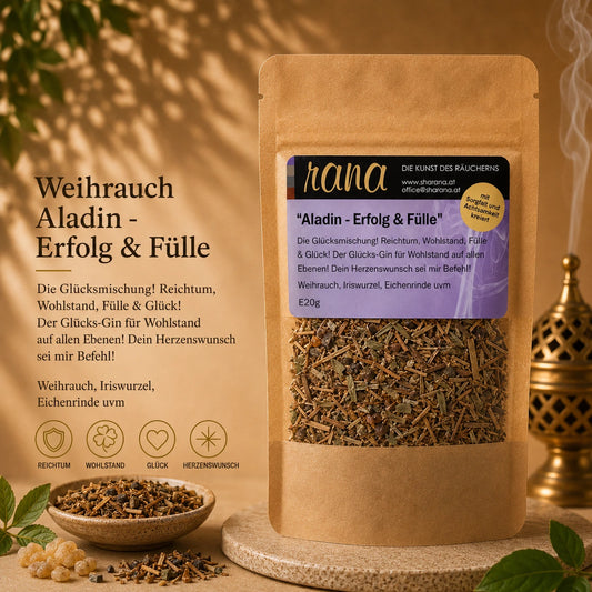 Räuchermischung Aladin – für Glück, Fülle & Herzenswünsche (Nachfüllpack)
