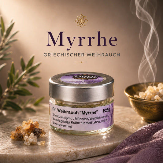 Griechischer Weihrauch Myrrhe – erdend, heilend & spirituell kraftvoll (Glas)