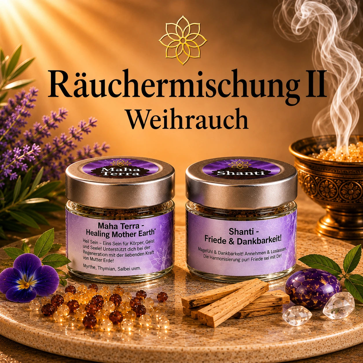 Räuchermischung II Geborgenheit & Frieden (Glas)