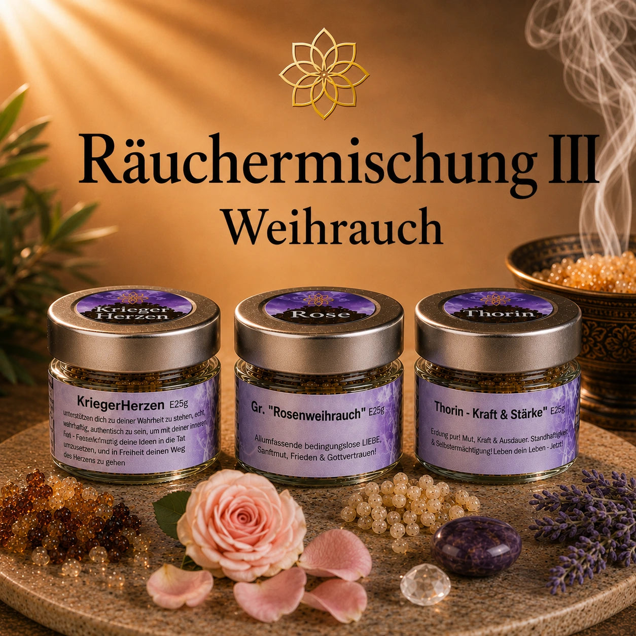 Räuchermischnung III Kraft des Herzens (Glas)