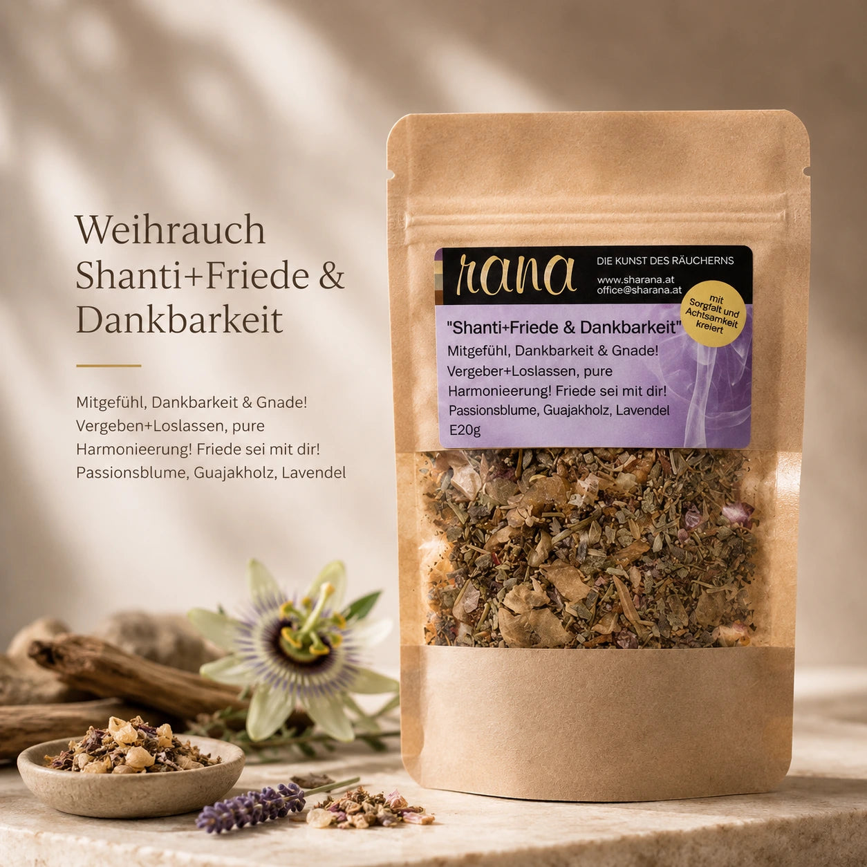 Räuchermischung OM Shanti – friedvoll, harmonisierend & herzöffnend (Nachfüllpack)