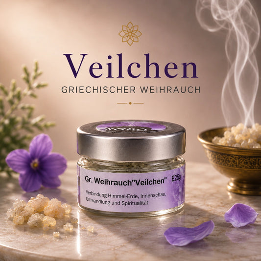 Griechischer Weihrauch Veilchen – zart, transformierend & seelisch öffnend (Glas)