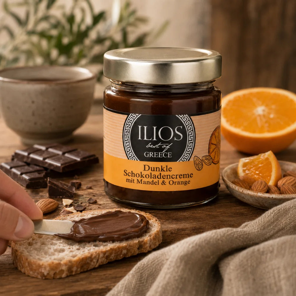 dunkle schokoladencreme mit mandeln und orange 190g dunkle schokocreme im glas 190g kaufen
