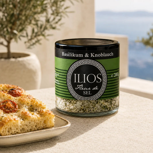 fleur de sel basilikum knoblauch meersalzmischung 200g fleur de sel basilikum knoblauch meersalzmischung fein im glas