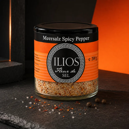 fleur de sel spicey pepper meersalzmischung 200g fleur de sel spicey pepper meersalzmischung fein im glas