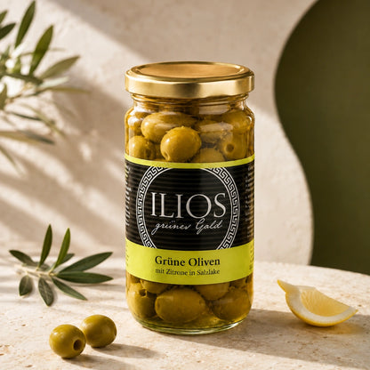 griechische oliven grüne oliven mit zitrone 300g im glas grüne oliven kaufen