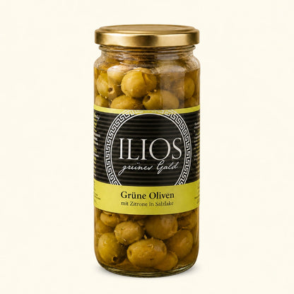 griechische oliven grüne oliven mit zitrone 300g im glas grüne oliven kaufen