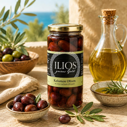 griechische oliven kalamon oliven in extra nativem olivenöl 300g im glas oliven kaufen