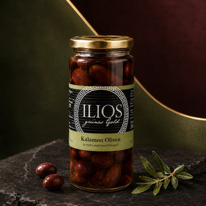 griechische oliven kalamon oliven in extra nativem olivenöl 300g im glas oliven kaufen