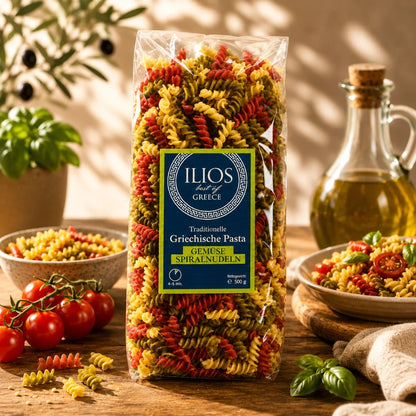 griechische spiralnudeln bunte fusilli mit spinat & roter rübe – pasta aus griechenland (500 g) spiralnudeln kaufen