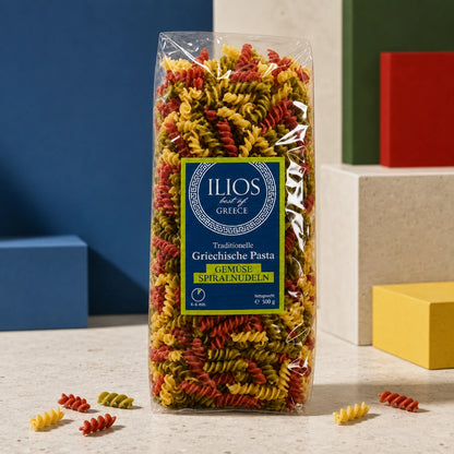 griechische spiralnudeln bunte fusilli mit spinat & roter rübe – pasta aus griechenland (500 g) spiralnudeln kaufen
