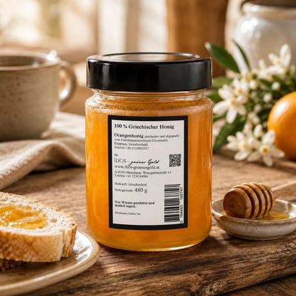 griechischer honig orangenblütenhonig 480g im glas orangenhonig kaufen