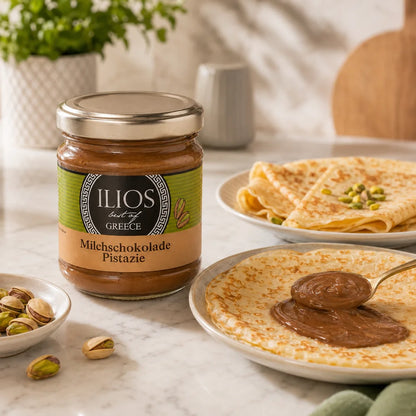 milchschokoladecreme mit pistazien ohne zuckerzusatz 190g milchschokocreme mit pistazien im glas 190g kaufen