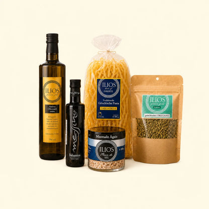 platon_pasta_organo_olivenoel-oregano_fleur-de-sel_balsamico mediterranes geschenkset-probierset