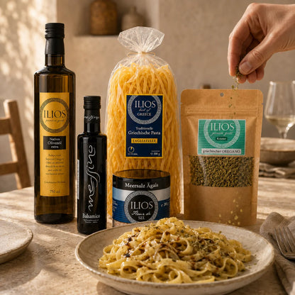 platon_pasta_organo_olivenoel-oregano_fleur-de-sel_balsamico mediterranes geschenkset-probierset