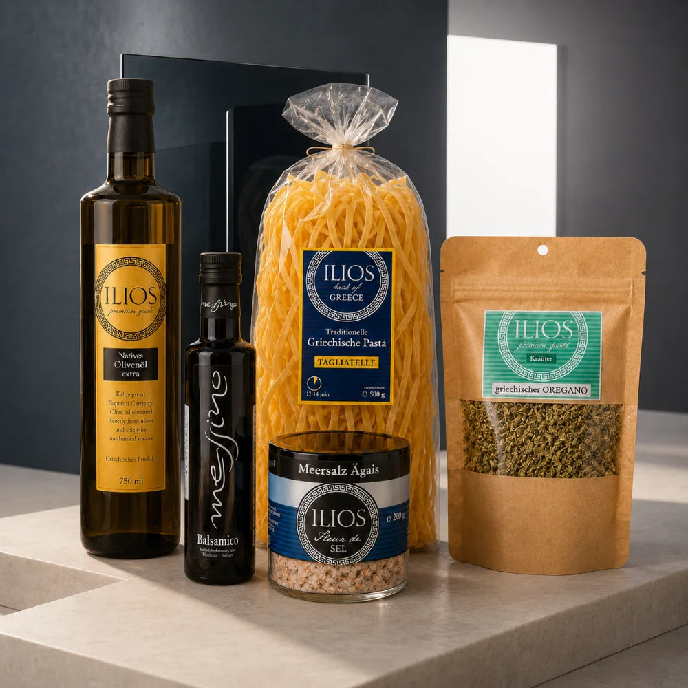 platon_pasta_organo_olivenoel-oregano_fleur-de-sel_balsamico mediterranes geschenkset-probierset