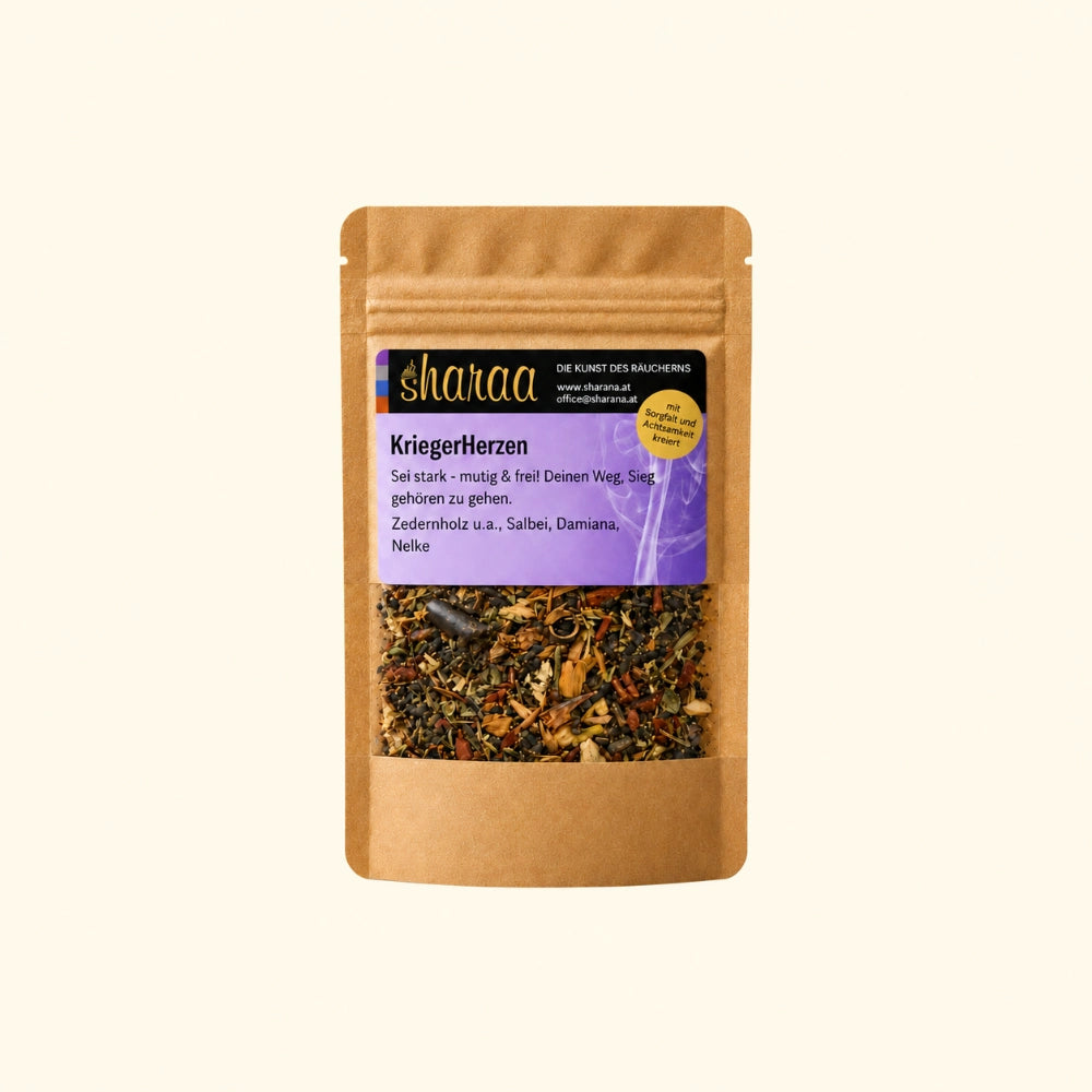 räuchermischung nachfüllpack kriegerherzen räuchermischung mutig, wahrhaftig & herzensstark 25 g im glas räuchermischung nachfüllpack kaufen